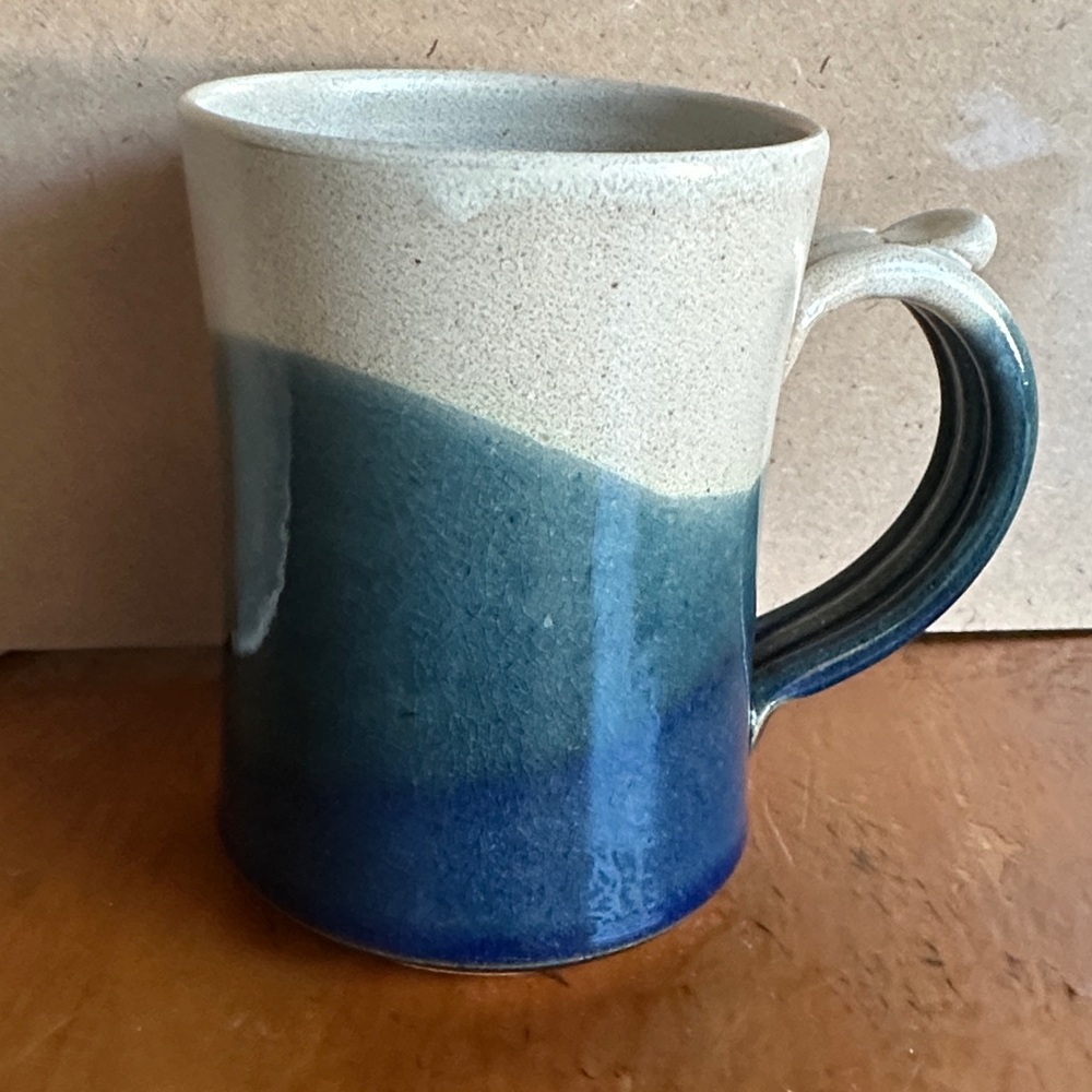 Ocracoke Coffee Co. Stoneware Mug in Blue and Cream - Picture 7 of 8